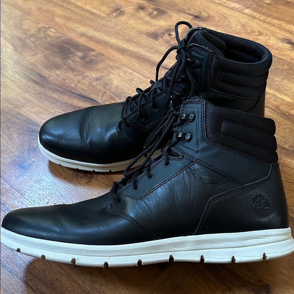 Timberland Men’s Black Graydon Sneaker Leather Lace-Up Boots size 11